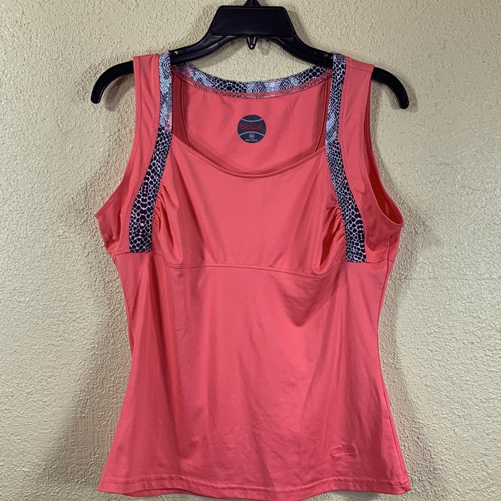 Bolle Tank Top Peach w/Black White Animal Print accents M